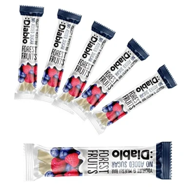 Image of Diablo Yoghurt &amp; Muesli Bar Forest Fruits No Added Sugar Sweetened with Maltitol Breakfast Bars Diabetic Friendly Hamper Available Perfect for Gifting 1 30g (Pack Of 6)