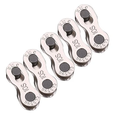 Image of 5 Pairs Bicycle Missing Chain Link, Reusable Silver Steel Bike Master Link Magnetic Quick Release heavy duty for 8/9/10 speed (10 speed)