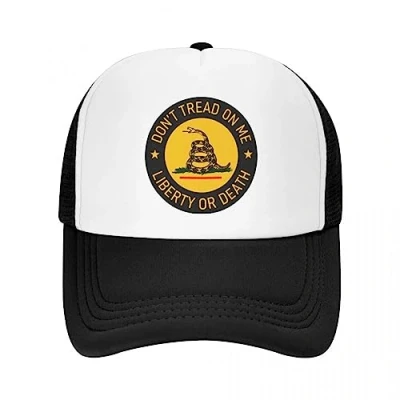 Image of Baseball Cap Hiphop Sun Hat Custom Don&#039;t Tread On Me Flag Men Women Adjustable Trucker Summer Snapback Caps Birthday Gifts