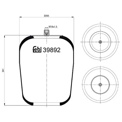 Image of 9423270401, A9423270401 Boot, air suspension FEBI BILSTEIN 39892