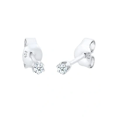 Image of Elli DIAMONDS Earrings Women Basic Earstuds with Diamond (0.06 ct.) in 925 Sterling Silver