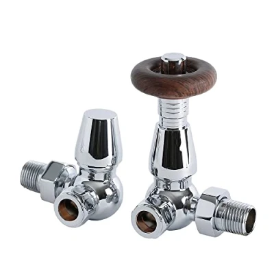 Image of Milano Windsor Traditional Pair of Chrome Corner TRV Thermostatic Radiator Valves