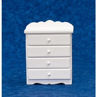 Image of Melody Jane Dolls House White Chest of Drawers Miniature 1:12 Bedroom Nursery Furniture