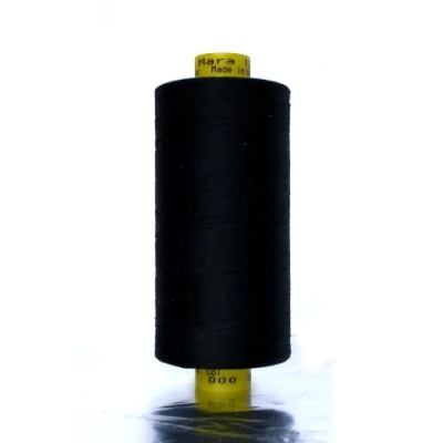 Image of Gutermann Mara 120 All Purpose Sewing Thread Set of 10 Polyester 1000 m Machine UV Resistant (Black, 10)