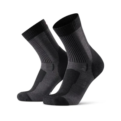 Image of DANISH ENDURANCE Walking Socks Merino Wool Lightweight, Anti Blister Hiking Socks, Breathable Summer Trekking for Men &amp; Women, Unisex, Black, 3 5