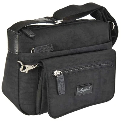 Image of Spirit Waterproof Crossbody Bag Unisex Lightweight Travel with Multiple Pockets and Adjustable Shoulder Strap Small Size Black