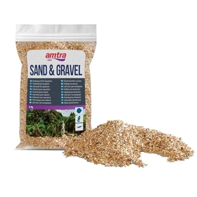 Image of Amtra Amber Fine aquarium sand, freshwater and marine bottom, natural, non toxic, 1 2MM/2KG