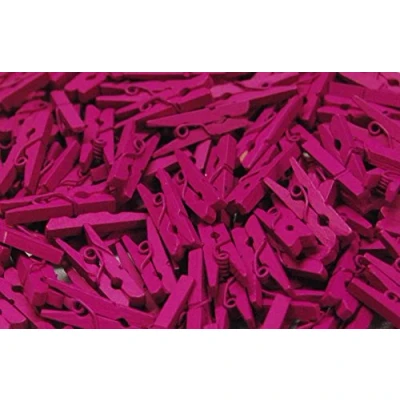 Image of celloexpress Pack of 25 25mm Mini Wooden Craft Pegs Cerise