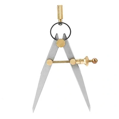 Image of 100mm Spring Caliper Carbon Steel Rotating Flat Leg Divider Leather Craft Compass Dividers Scribing Edge Marking Tool