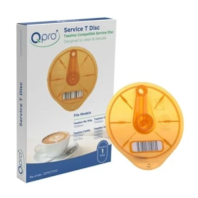 Image of QPRO Orange Service Cleaning T Disc Clean &amp; Descale Compatible With Bosch Tassimo Joy TAS43xx, TAS45xx, TAS47xx