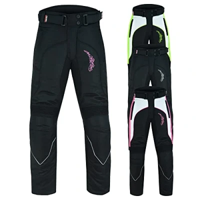 Image of Inflori Motorcycle Ladies Motorbike Trouser Textile Corduroy Pants with Protective Waterproof CE Removable Armor