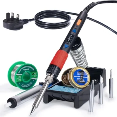 Image of YIHUA 928D III 110W Portable Digital Soldering Iron Kit with Temperature Stabilization Function and LED Display for &amp; Desoldering Stained Glass(UK Plug)