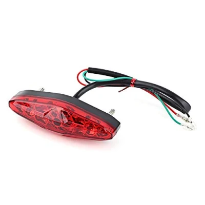 Image of Keenso LED Brake Tail Light, Motorcycle Light 12V Turn Signal Universal Front Rear Stop Running Lights(Red Lampshade) Automotive Lighting