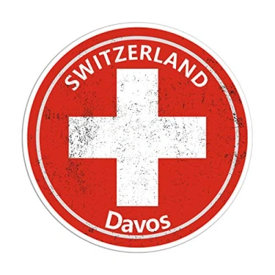 Image of 2 x 10cm Switzerland Davos Vinyl Stickers Travel Sticker Laptop Luggage #23132 (10cm Wide)