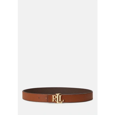 Image of Lauren Ralph BELT Medium Belt, Women&#039;s, Size: 29, Tan/dark brown