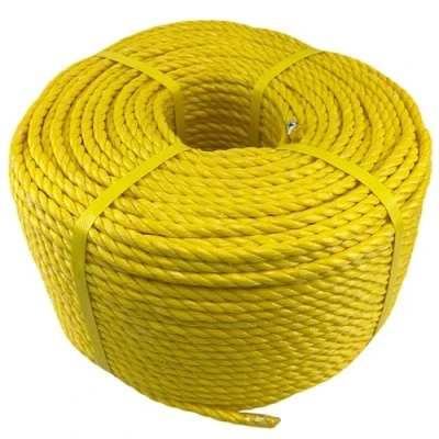 Image of 8mm Yellow Polypropylene Rope x 220 Metre Coil, Cheap Nylon Twisted Poly Ropes Draw Cord RopeServices UK