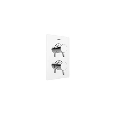 Image of Bristan Prism Recessed Thermostatic Dual Control Shower Mixer Valve with Integral Two Outlet Diverter, Temperature System for All Plumbing Systems, Chrome PM2 SHCDIV C