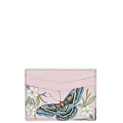 Image of Anuschka Women’s Hand Painted Genuine Leather Credit Card Case Butterfly Melody