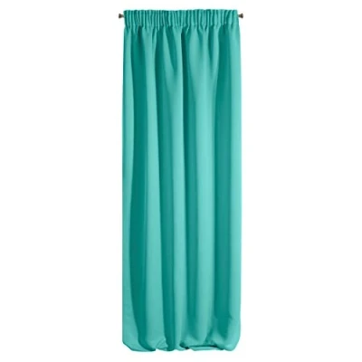 Image of Eurofirany Smooth Blackout Ruffle Tape Soft Curtains Modern Simple Bedroom Children&#039;s Room Living Turquoise 135 x 270 cm