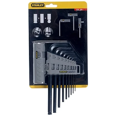 Image of Stanley 089904 Hex Grip Key Set Metric (9 Pieces)