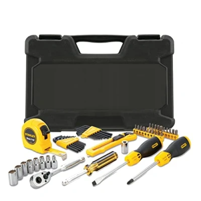 Image of Stanley STMT0 74864 Tool Composition Meter, Screwdriver, 1/4 Inch Ratchet, Cutter, Sockets, Male Wrenches, Screwdriver Bit Holder Delivered in a Durable Case 51 Pieces