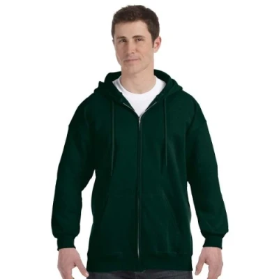 Image of Hanes Men&#039;s Full Zip Ultimate Heavyweight Fleece Hoodie, Deep Forest, XX Large