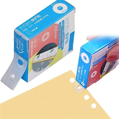 Image of Loose Leaf Paper Hole Reinforcement Ring Labels Stickers Self Adhesive Punch Protector 250 Pack Waterproof Page Reinforcers for Office School Home