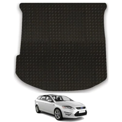 Image of Car Mat Co Tailored Fit Black Heavy Duty Rubber Boot for Ford Mondeo 2006 14 [Estate]