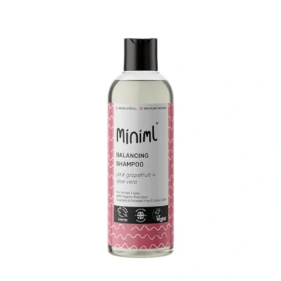 Image of Miniml Natural Hair Shampoo Eco Friendly 500ml Pink Grapefruit &amp; Aloe Vera Men and Womens Sensitive Scalp Skin Cruelty Free Vegan For Greasy, Curly, Dry Dandruff