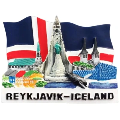 Image of 3D Reykjavik Iceland Fridge Magnet Souvenir Gift Magnetic Sticker Collection