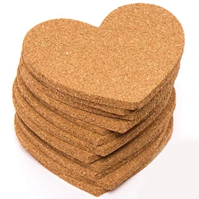 Image of Baker Ross AW103 Heart Cork Coasters Class pack (Pack of 30) Ideal Mothers Day/Valentines Day Themed Crafts for Classroom Activities