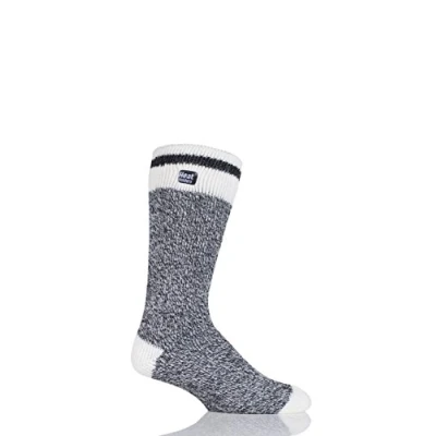 Image of 1 Pair Charcoal Block Twist Thermal Socks Men&#039;s 6 11 Mens Heat Holders