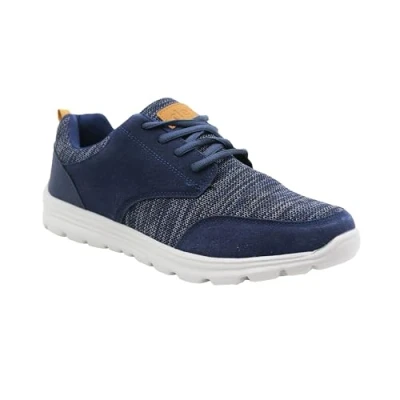 Image of Dek Ronson Mens Mesh Lace Up Trainers Navy UK 7