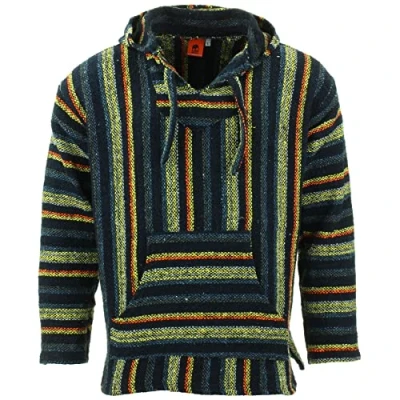 Image of LOUDelephant Recycled Mexican Baja Jerga Hoody Orange Navy (Medium)