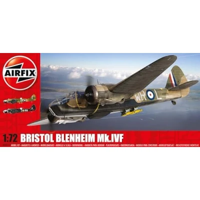 Image of Airfix Model Set A04017 Bristol Blenheim Mk.IVF Building Kit Plastic Plane Kits for Adults &amp; Children 8+, Includes Sprues Decals 1:72 Scale