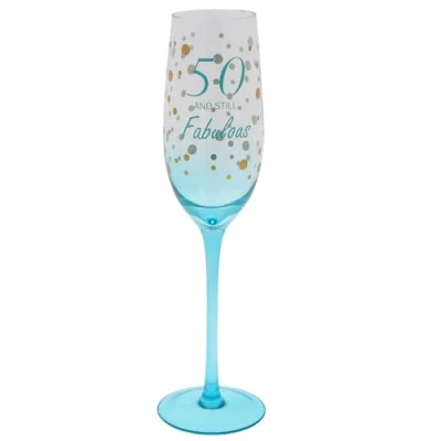Image of Shudehill Giftware Gold Speckle Birthday Special Age Colourful Flute Glass 18th, 21st, 30th, 40th, 50th, 60th, 70th Gift (50)