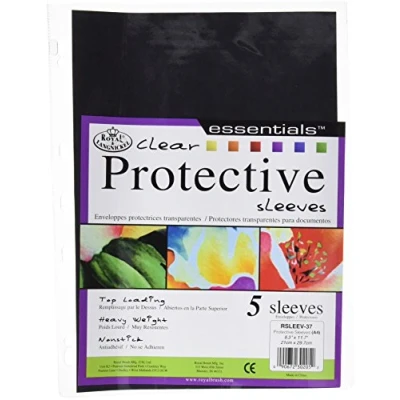 Image of Royal &amp; Langnickel clear portfolio display sleeves A4 size pack of 5