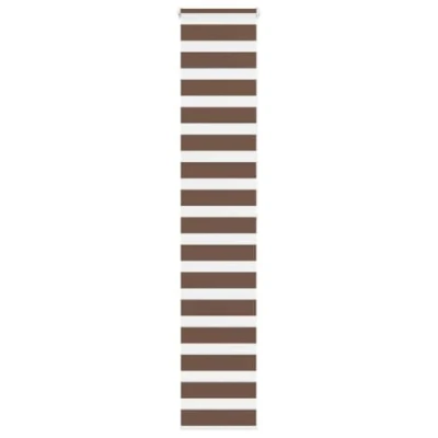 Image of vidaXL Zebra Roller Blind Brown 50x200 cm Modern 2 layer Polyester Light Control with Adjustable Chain for Living Room/Bedroom/Office