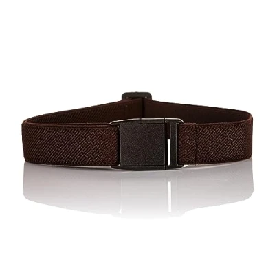 Image of Olata Children’s Elasticated Belt with Plastic Clip Buckle (5 15 Years). Dark Brown