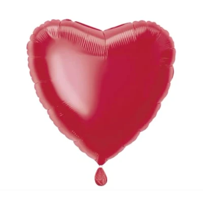Image of Solid Red Heart Foil Balloon (45cm) 12 Count Stunning and Romantic Love Celebration Decoration