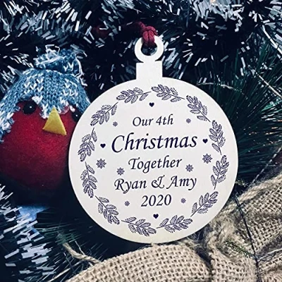 Image of Our 4th Christmas Together PERSONALISED Tree Decoration Couple Gift Keepsake