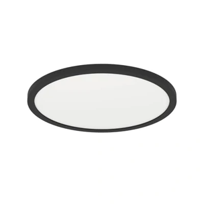 Image of Eglo Connect.z Smart Home LED Ceiling Light Rovito Z, Ø 12 inches, Lighting with app and Voice Control Alexa, White tunable Lights (Warm Cool White), RGB Backlight, dimmable, Black