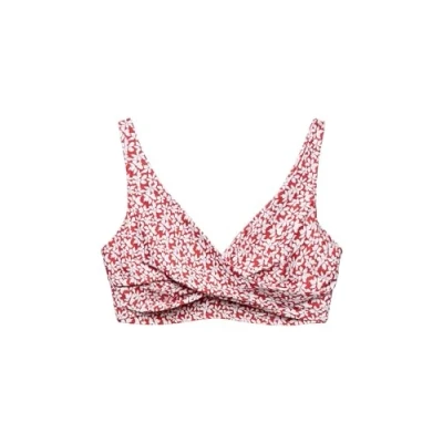 Image of Esprit Unwattiertes MIT BÜGELCUPS UND Print Bikini top, Women&#039;s, Size: 10xD, Dark red