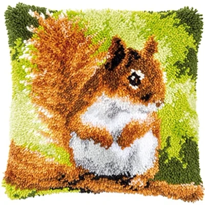 Image of Vervaco Latch Hook Cushion Set Outlined, Cotton Acrylic, Multicoloured, 40x40cm