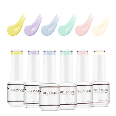 Image of Nicedeco Gel Nail Polish Set, UV/LED Soak Off Art Manicure Pedicure, Salon &amp; Home Use Long Lasting Easy to Apply 6pcs x 8ml Kit1