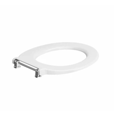 Image of Twyford AV7886WH Seat Ring Top Fix with Stainless Steel Bar Hinge White
