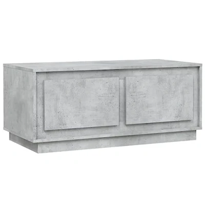 Image of vidaXL Engineered Wood Coffee Table with Storage Compartments, Concrete Grey, Modern Rectangular Living Room Furniture