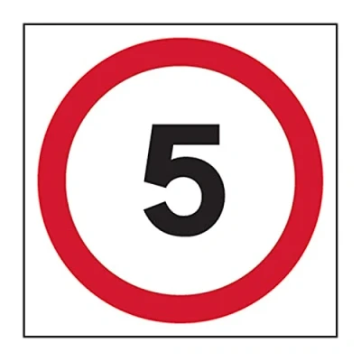 Image of 5Mph Speed Limit Sign, 3mm Foamed PVC Board, W400mm x H400mm