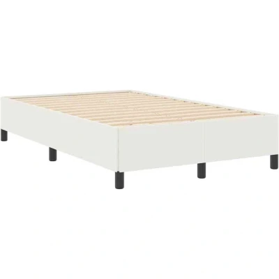 Image of vidaXL cream wood platform bed frame slatted base, ample storage 120x200 cm for modern bedrooms