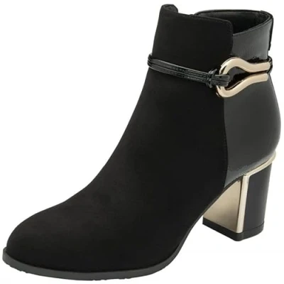 Image of Lotus Ebony Women&#039;s Block Heel Ankle Boots (Black, UK Footwear Size System, Adult, Women, Numeric, Medium, 7)